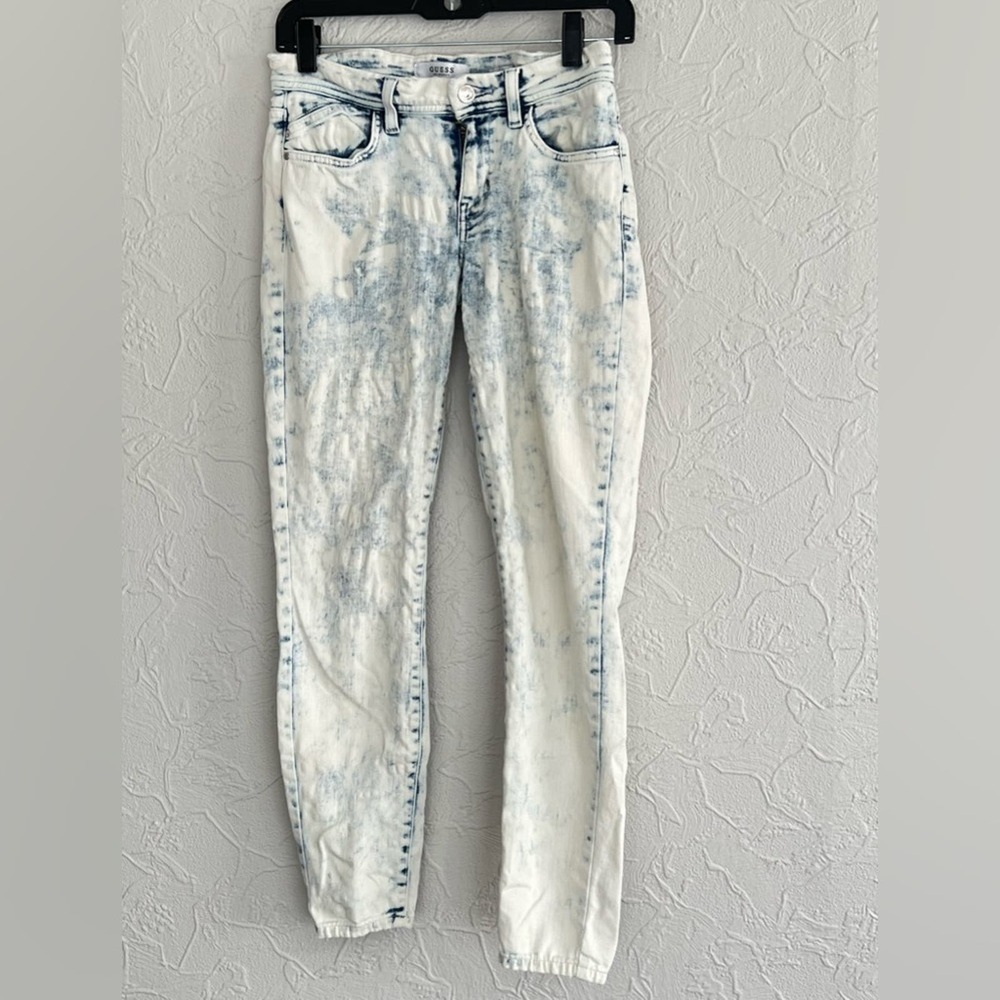 Guess Women Size 26 - Stone Wash Power Skinny Low Rise Stretch Denim Jeans CLEAN